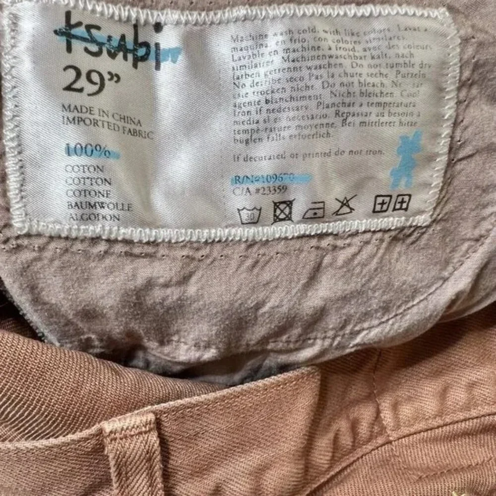 NWT KSUBI Jing Raw Hem Shorts Brown Fit: Low Rise Decorated side slit 29w Mauve